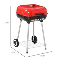 Outsunny 18" Portable Charcoal Grill