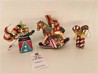 3 Fitz & Floyd Christmas Ornaments