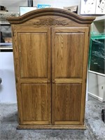 Large oak wood cabinet desk