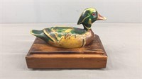 Carved Wood Duck Valet Box
