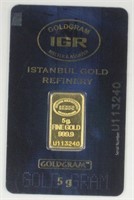 5 GRAMS GOLD BAR ISTANBUL GOLG