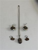CHAIN NECKLACE 925 SILVER WITH SCARAB PENDANT 925