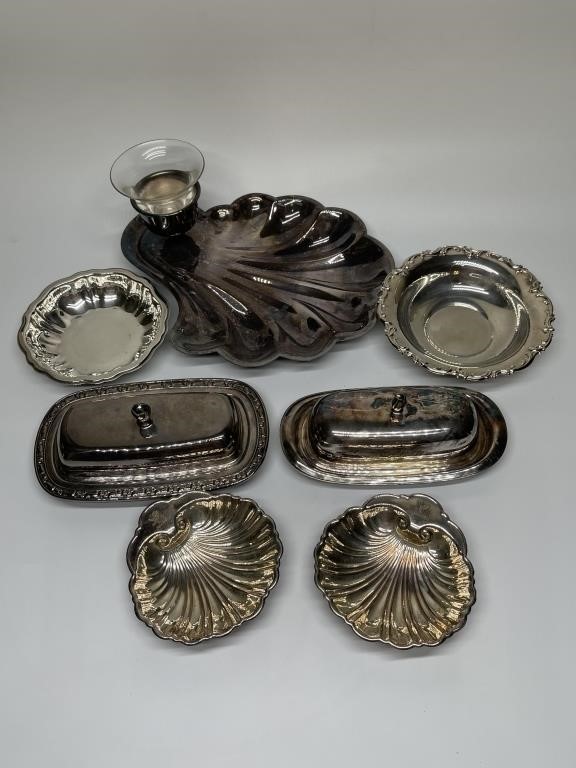 (7) Selection of Silver Plate Serving Pieces