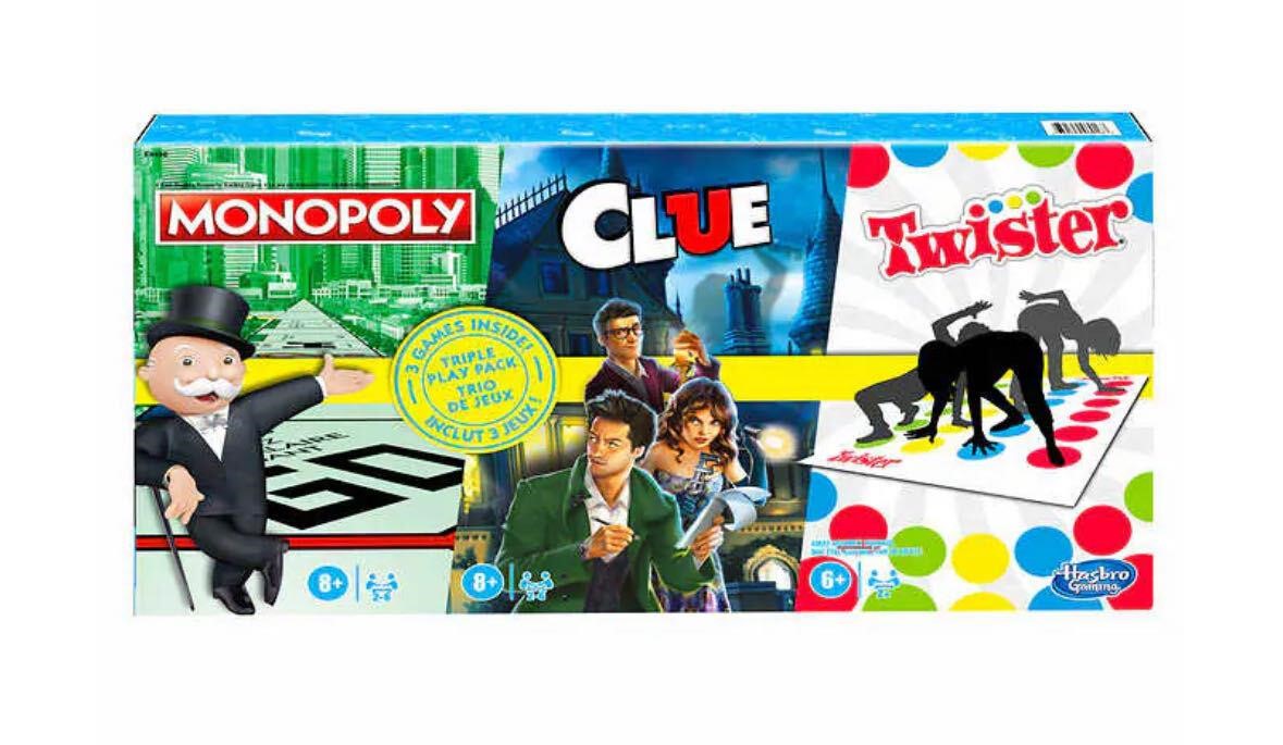 Family Gaming 3 Pack, Includes Monopoly, Clue, ...