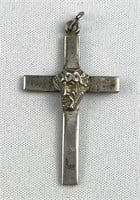 925 Silver Vintage Jesus Cross Signed PPC