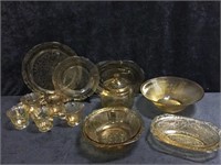 Yellow Lace Depression Glassware