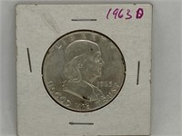 Silver 1963 Franklin Half Dollar Philadelphia Mint