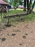Antique rake-11"/56" steel wheels(need repair)