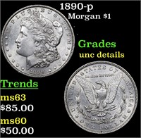 1890-p Morgan $1 Grades Unc Details
