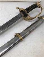 US Infantry Style Sword and Scabbard , Steel 38”