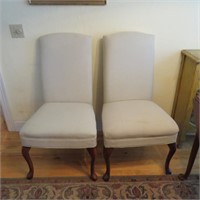Pair of Parsons Chairs with Queen Ann Legs