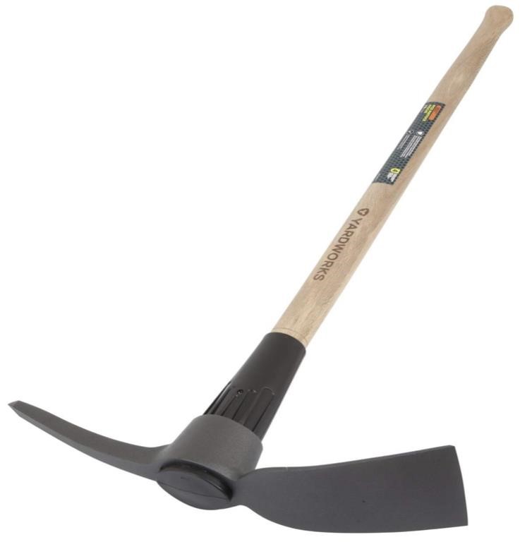 YARDWORKS DROP FORGED STEEL 5 POUND PICKAXE