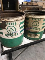 Pair of Cities Service 5-gal buckets