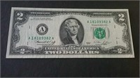 1976 US $2 Bi-Centennial Banknote Boston Mint