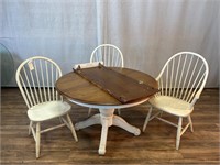 Ethan Allen Farmhouse Dining Table w/3 Chairs