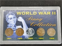 World War Two Penny Coin collection in holder