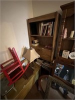 Wood Bookcase and Contents