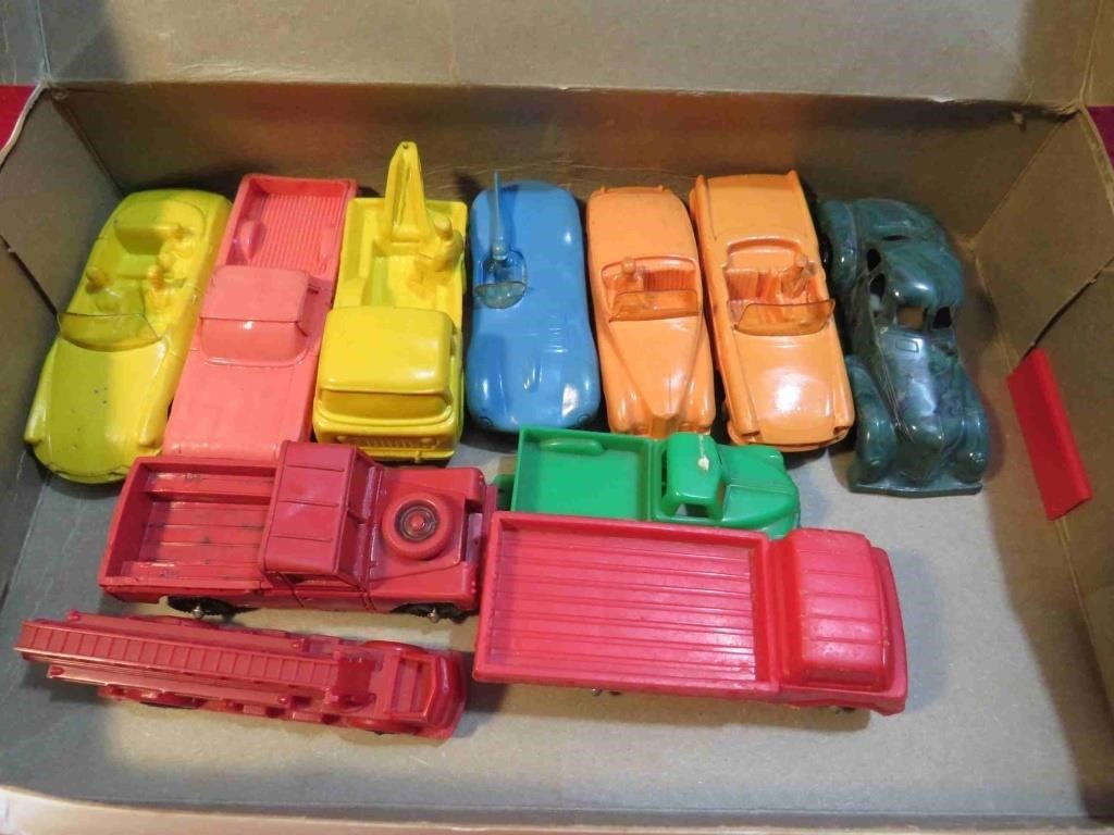 Box Lot Vintage Rubber & Plastic Vehicles Old Car