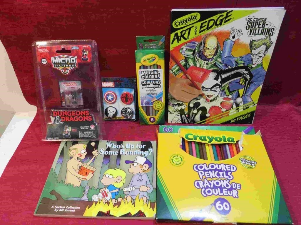 Crayola Pencil Sets & Super Hero Memorabilia