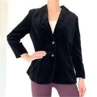 L VELVET BLAZER BLACK $88