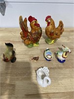 Roosters and hens