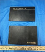 2 Vintage Pilot Log Books, Filled Out