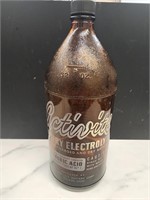 Activite Battery Electrolyte vintage bottle amber