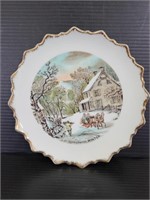 Currier & Ives winter decorative plate