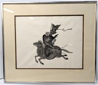 Framed Warrior On Horseback Print