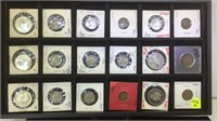 TRAY LOT OF COINAGE, SILVER HALF DOLLARS & MORE