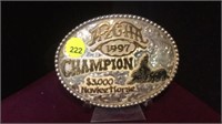 1997 SILVER PLATE CHAMPION RODEO BUCKLE