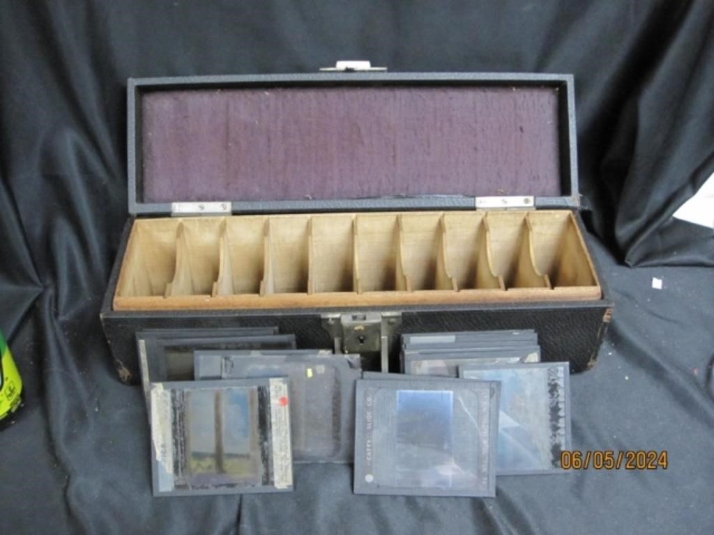 Antique Magic Lantern Glass Slide Set