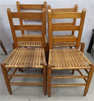Vintage Ladder Back Chairs with Woven Seats 
Bid
