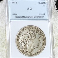 1893-S Morgan Silver Dollar NNC - VF20