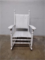 Vintage White Wood Rocking Chair