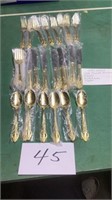 Grenada gold plated silverware- 8 knives, 8
