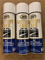 3 cans of zep battery care cleaner
