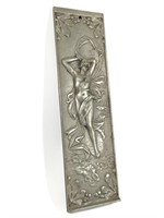 Art Nouveau Plaque w/Draped Female Nude, Caille