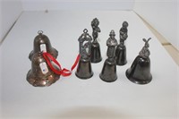 2 TOWLE SILVER MUSIC BELLS, AND MISC BELLS