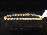 14k GOLD & CZ bracelet, 7.5g
