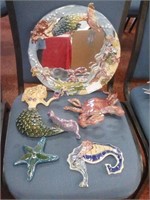 Nautical set mirror , mermaid , crab , starfish ,