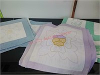Lot of Handquilted blocks & remnants