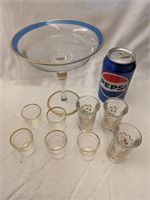Champagne Coupe and Shot Glasses