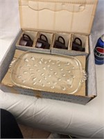 Vintage 8 pc Snack Set w/ Box