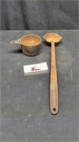 Vintage cast iron ladle and cup