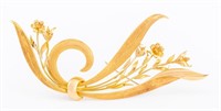 Floral 18K Yellow Gold Brooch