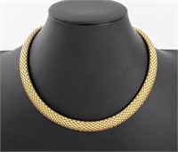 Italian 14K Yellow Gold Tubogas Necklace