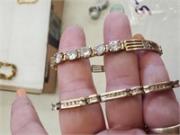 2pc Goldtone, Stone Bracelets, 1 Is 10k?