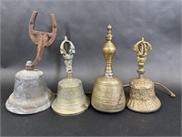 Tibetan Brass Bell, Vintage School Bell, Nandi
