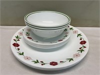 Corelle dishes set of 4, one bowl missing